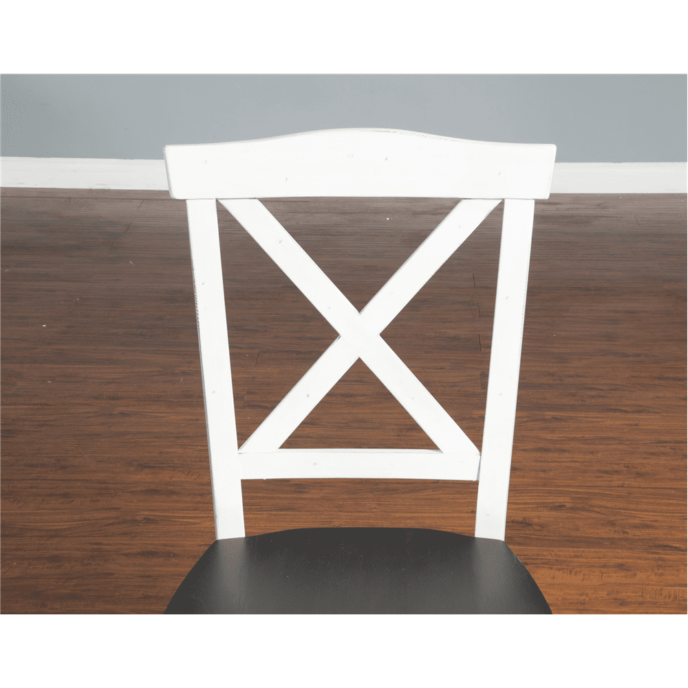 Sunny Designs - Carriage House Crossback Chair in White & Dark Brown (Set of 2) - 1666EC veiw 6