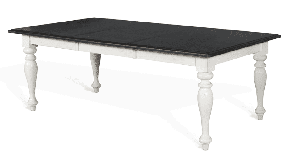 Sunny Designs - Carriage House Extension Dining Table in White & Dark Brown - 1015EC veiw 2