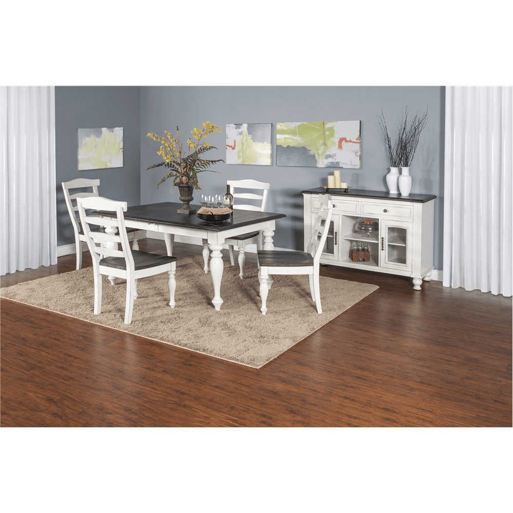 Sunny Designs - Carriage House Extension Dining Table in White & Dark Brown - 1015EC veiw 3