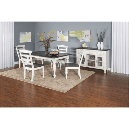 Sunny Designs - Carriage House Extension Dining Table in White & Dark Brown - 1015EC veiw 3