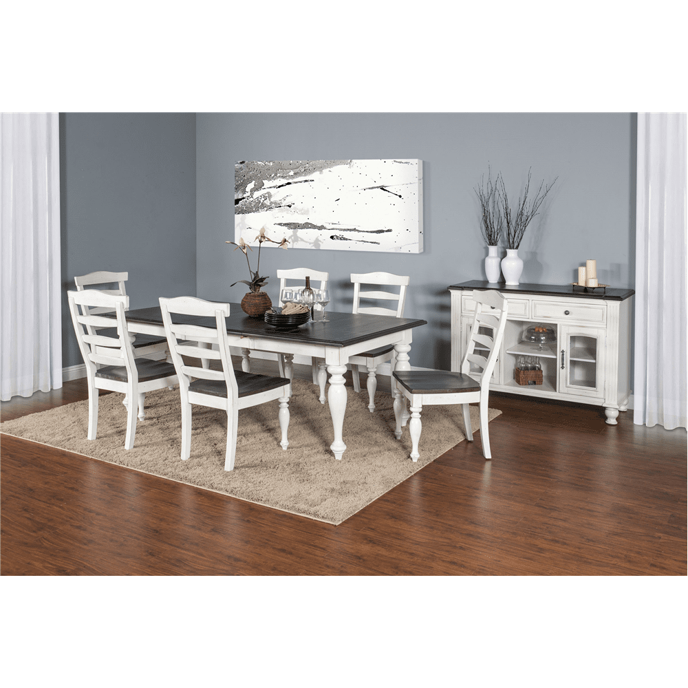 Sunny Designs - Carriage House Extension Dining Table in White & Dark Brown - 1015EC veiw 4
