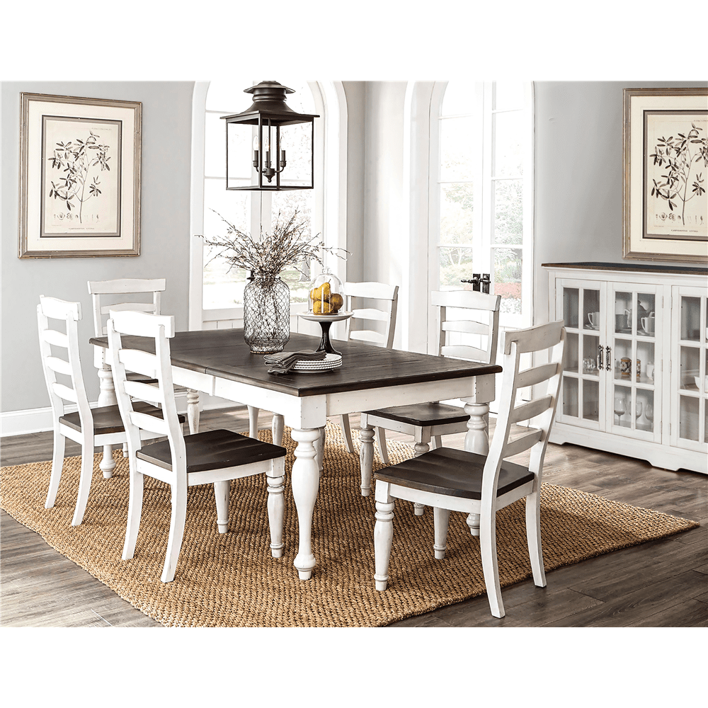 Sunny Designs - Carriage House Extension Dining Table in White & Dark Brown - 1015EC veiw 5