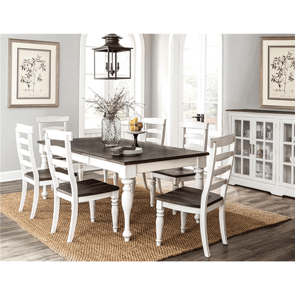 Sunny Designs - Carriage House Extension Dining Table in White & Dark Brown - 1015EC veiw 5