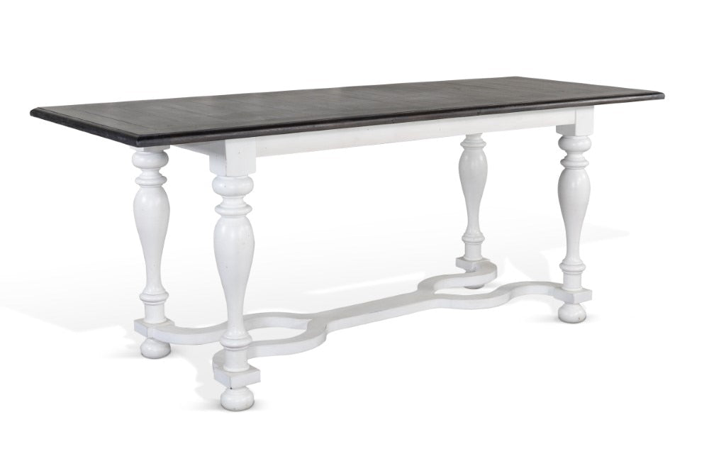 Sunny Designs - Carriage House Friendship Table in White & Dark Brown - 1119EC veiw 1