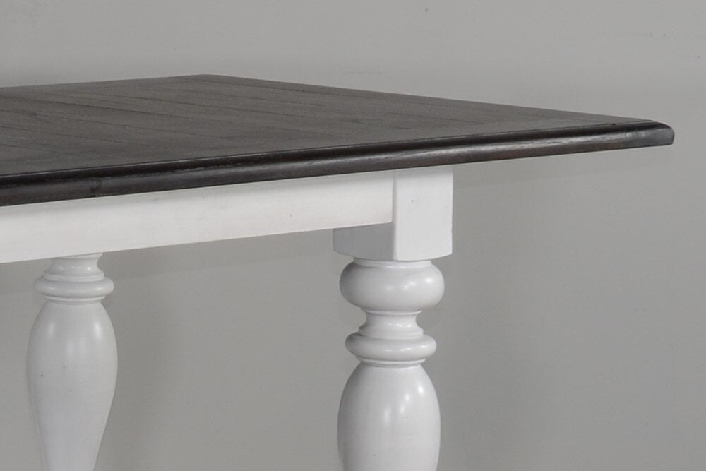 Sunny Designs - Carriage House Friendship Table in White & Dark Brown - 1119EC veiw 2