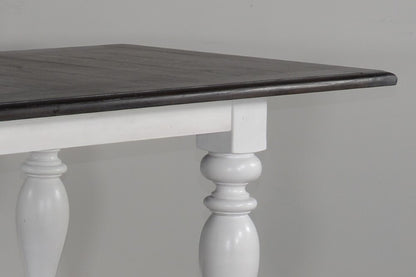 Sunny Designs - Carriage House Friendship Table in White & Dark Brown - 1119EC veiw 2