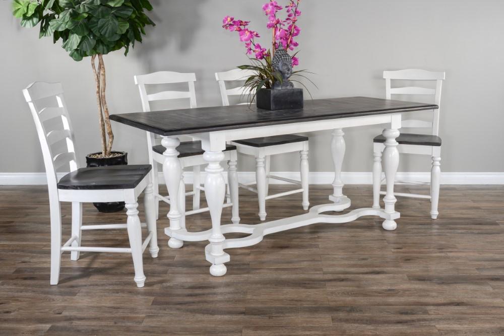Sunny Designs - Carriage House Friendship Table in White & Dark Brown - 1119EC veiw 5