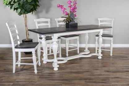 Sunny Designs - Carriage House Friendship Table in White & Dark Brown - 1119EC veiw 5