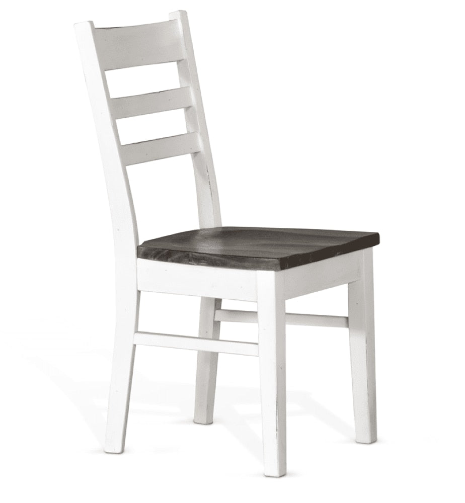 Sunny Designs - Carriage House Ladderback Chair in White/Light Brown in White & Dark Brown (Set of 2) - 1616EC veiw 1