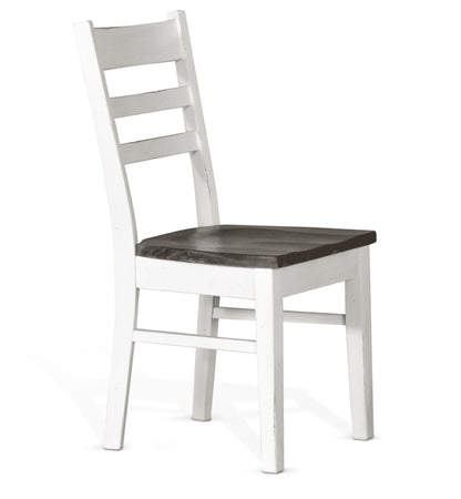 Sunny Designs - Carriage House Ladderback Chair in White/Light Brown in White & Dark Brown (Set of 2) - 1616EC veiw 1