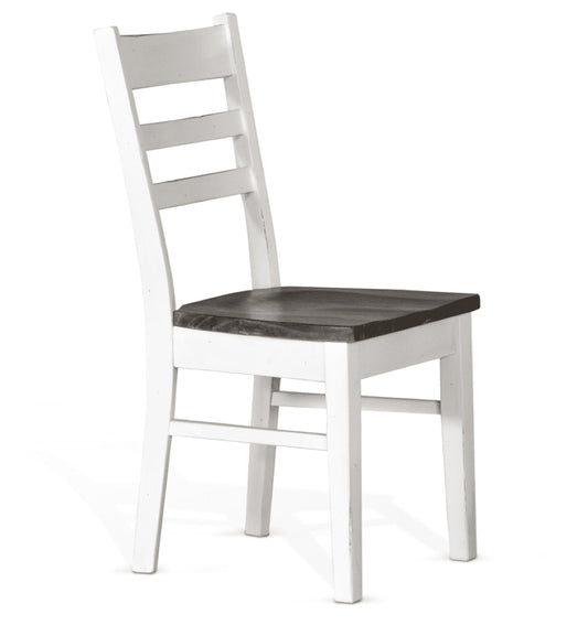 Sunny Designs - Carriage House Ladderback Chair in White/Light Brown in White & Dark Brown (Set of 2) - 1616EC veiw 1