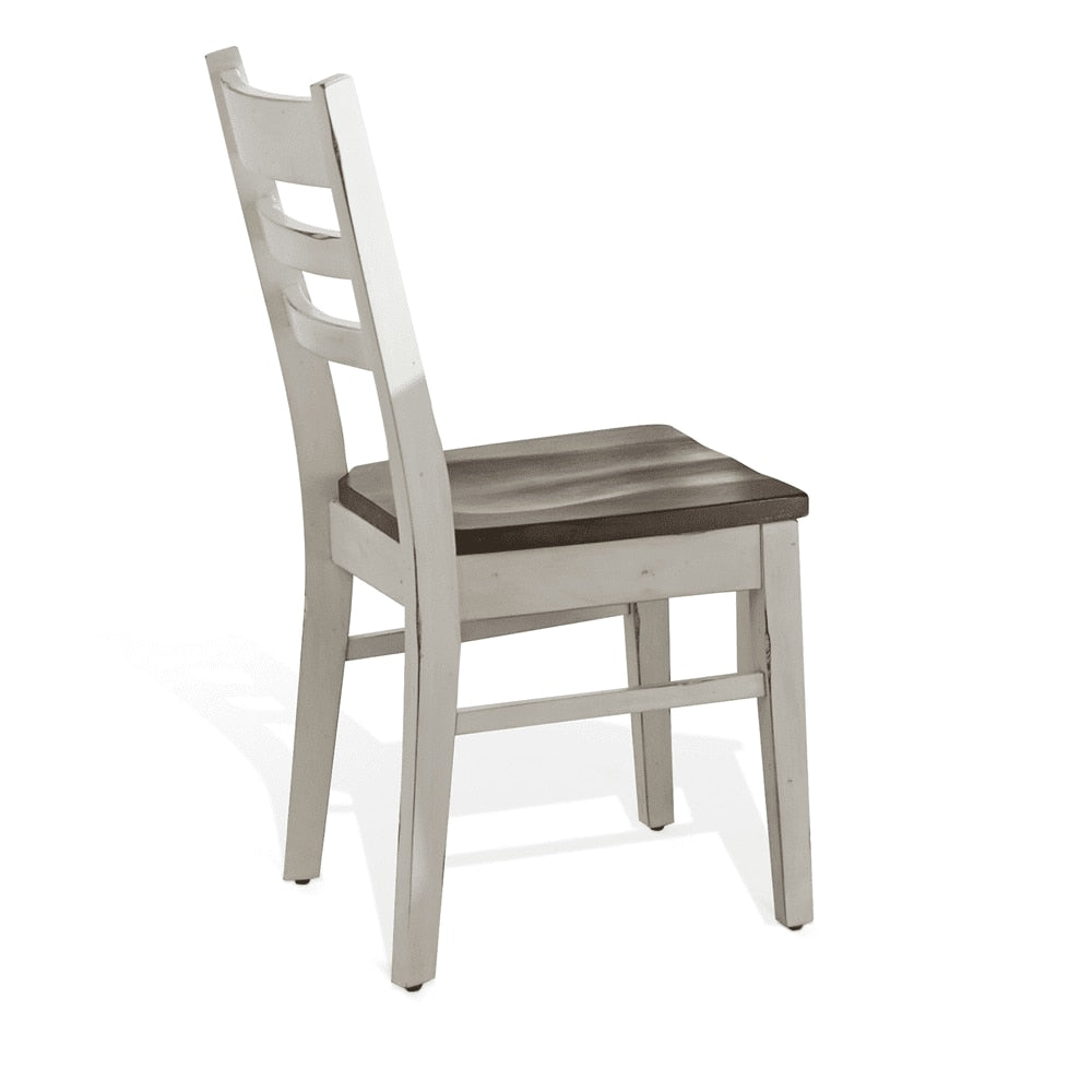 Sunny Designs - Carriage House Ladderback Chair in White/Light Brown in White & Dark Brown (Set of 2) - 1616EC veiw 3