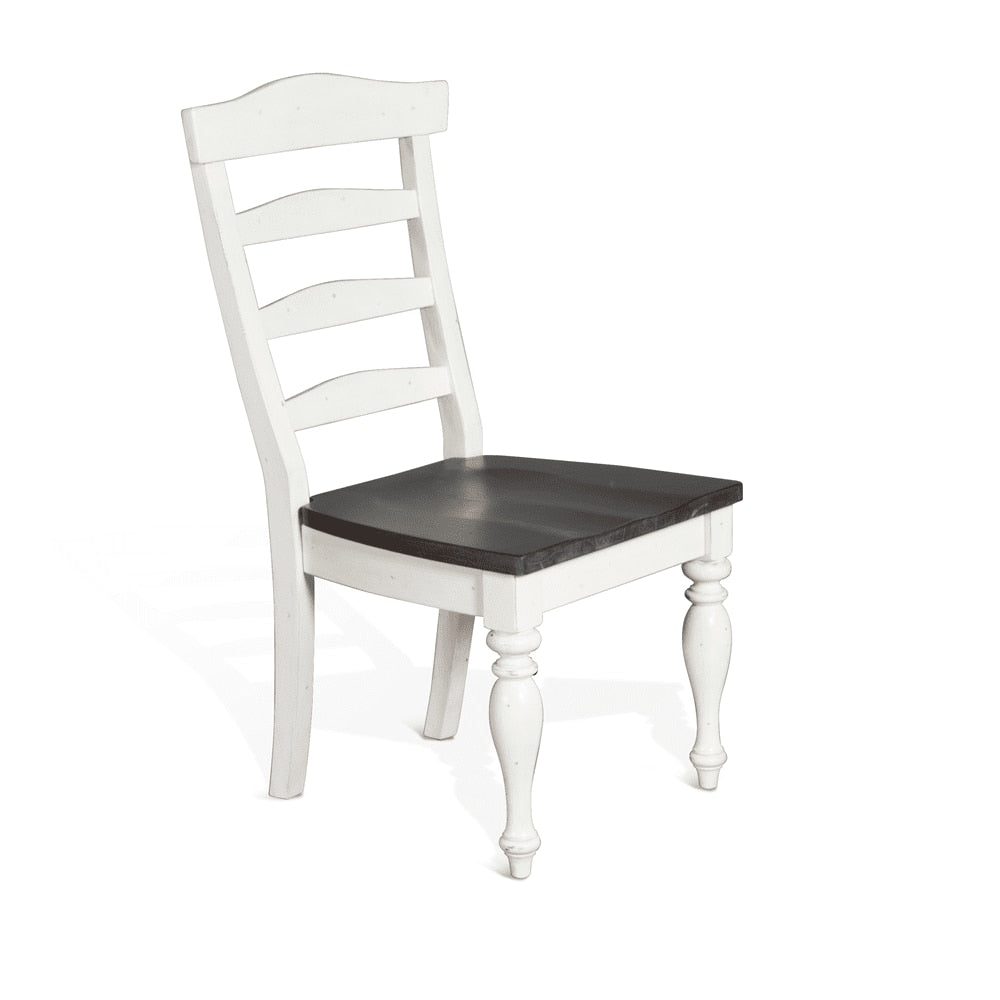 Sunny Designs - Carriage House Ladderback Chair White/Dark Brown in White & Dark Brown (Set of 2) - 1432EC veiw 1