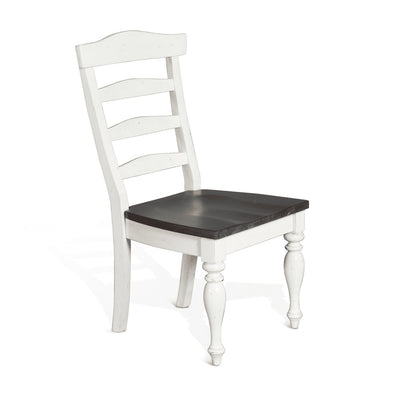 Sunny Designs - Carriage House Ladderback Chair White/Dark Brown in White & Dark Brown (Set of 2) - 1432EC veiw 1