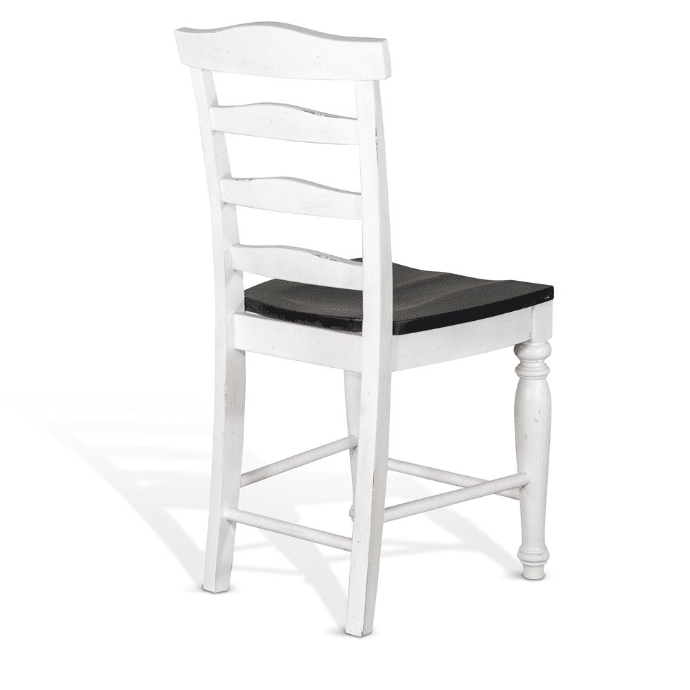 Sunny Designs - Carriage House Ladderback Chair White/Dark Brown in White & Dark Brown (Set of 2) - 1432EC veiw 3