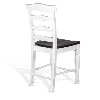 Sunny Designs - Carriage House Ladderback Chair White/Dark Brown in White & Dark Brown (Set of 2) - 1432EC veiw 3