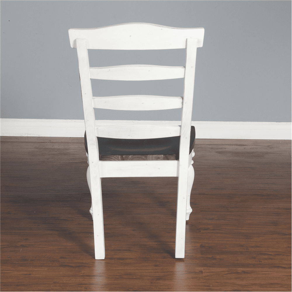Sunny Designs - Carriage House Ladderback Chair White/Dark Brown in White & Dark Brown (Set of 2) - 1432EC veiw 7
