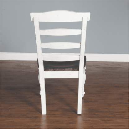 Sunny Designs - Carriage House Ladderback Chair White/Dark Brown in White & Dark Brown (Set of 2) - 1432EC veiw 7