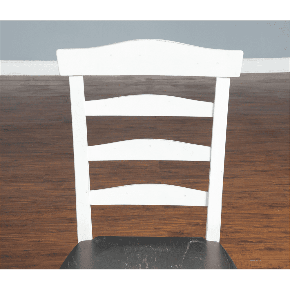 Sunny Designs - Carriage House Ladderback Chair White/Dark Brown in White & Dark Brown (Set of 2) - 1432EC veiw 9