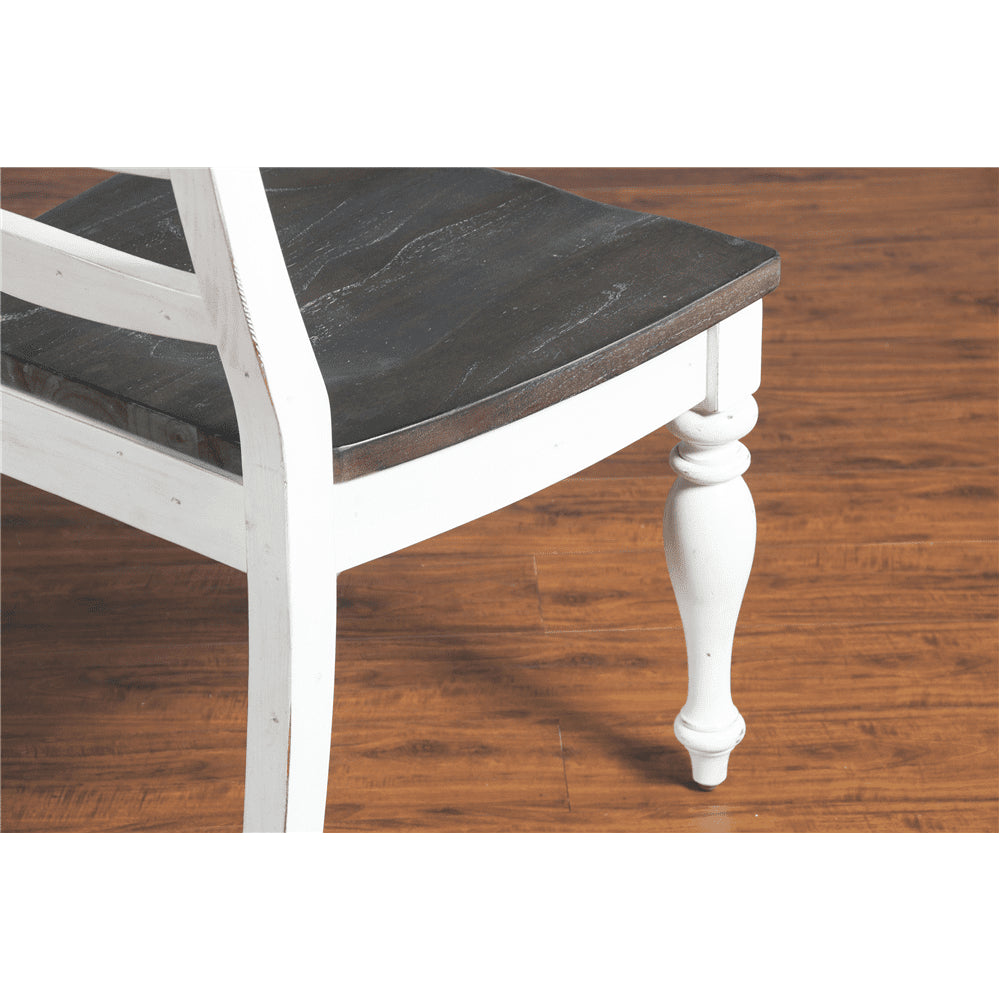 Sunny Designs - Carriage House Ladderback Chair White/Dark Brown in White & Dark Brown (Set of 2) - 1432EC veiw 11