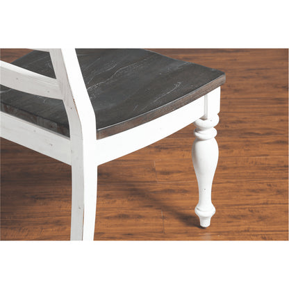 Sunny Designs - Carriage House Ladderback Chair White/Dark Brown in White & Dark Brown (Set of 2) - 1432EC veiw 11