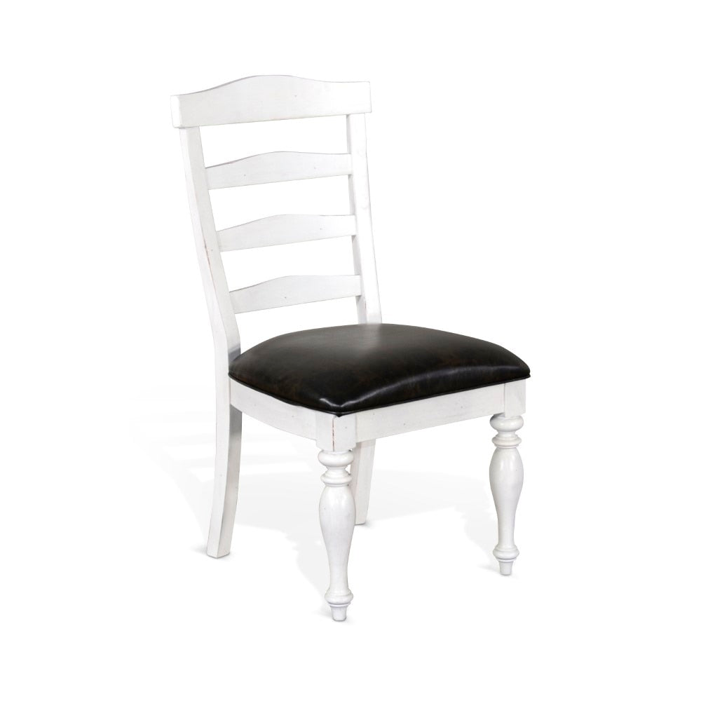 Sunny Designs - Carriage House Ladderback Chair with Cushion Seat in White & Dark Brown (Set of 2) - 1432EC-C veiw 1