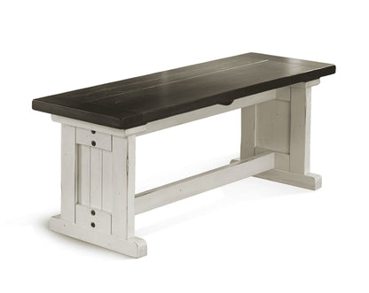 Sunny Designs - Carriage House Side Bench in White & Dark Brown - 0113EC-SB veiw 1