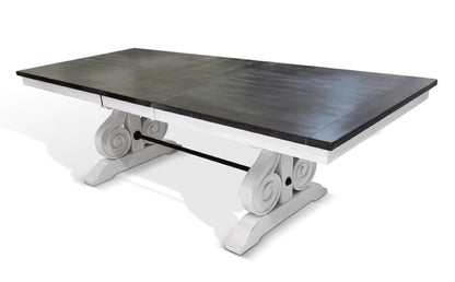 Sunny Designs - Carriage House Trestle Table in White & Dark Brown - 1041EC veiw 1