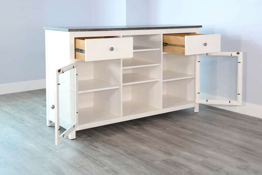 Sunny Designs - Carriage House -  Wood White Buffet with Drawers - 1976EC-B veiw 2