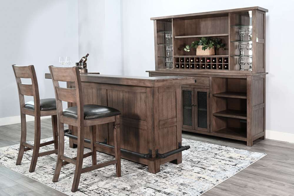 Sunny Designs - Doe Valley -  80in Traditional Wood Home Bar - 1963BU veiw 5