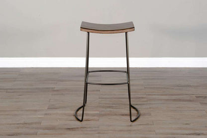 Sunny Designs - Doe Valley -  Bar Metal Frame Saddle Seat Barstool - 1655BU-30_CLOSEOUT veiw 2