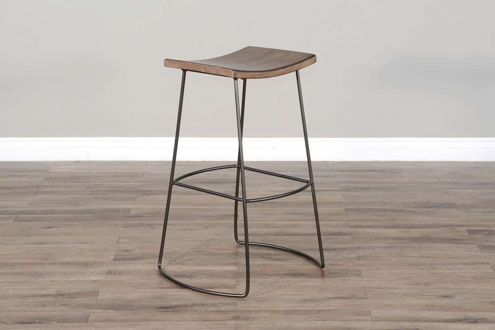 Sunny Designs - Doe Valley -  Bar Metal Frame Saddle Seat Barstool - 1655BU-30_CLOSEOUT veiw 4