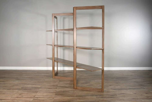 Sunny Designs - Doe Valley -  Doe Valley 80in Wood Room Divider-Bookcase in Taupe Brown - 2997BU veiw 2