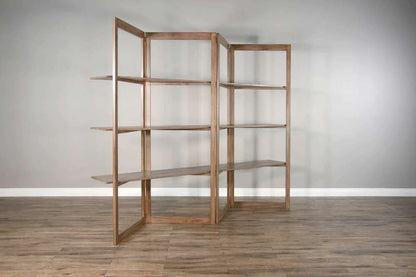 Sunny Designs - Doe Valley -  Doe Valley 80in Wood Room Divider-Bookcase in Taupe Brown - 2997BU veiw 3