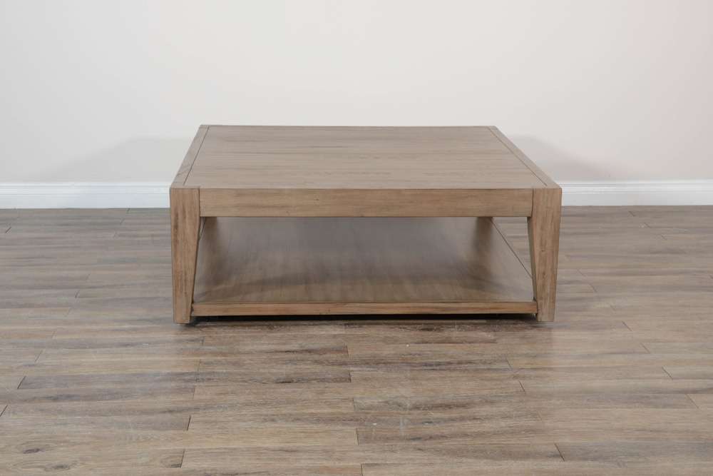 Sunny Designs - Doe Valley -  Doe Valley Mahogany Wood Coffee Table with Casters in Light Brown - 3148BU-C2 veiw 2