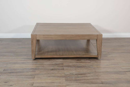 Sunny Designs - Doe Valley -  Doe Valley Mahogany Wood Coffee Table with Casters in Light Brown - 3148BU-C2 veiw 2