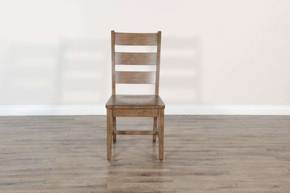 Sunny Designs - Doe Valley -  Ladderback Chair with Stretchers, Wood Seat (Set of 2) - 1508BU-S veiw 2