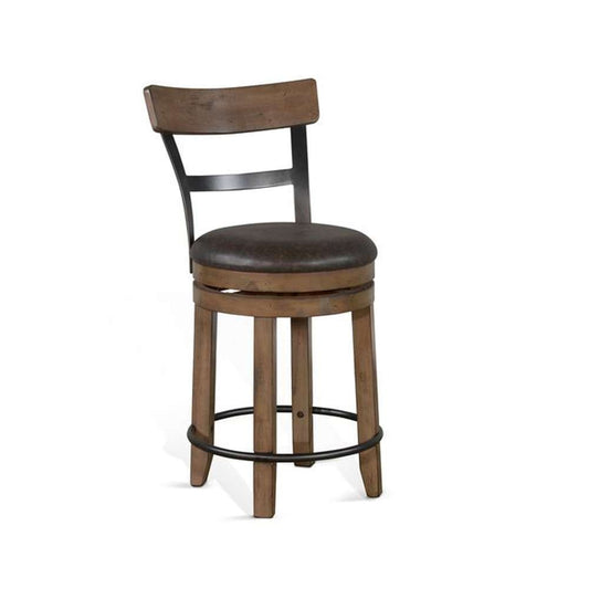 Sunny Designs - Doe Valley -  Swivel Barstool with Cushion (Set of 2) - 1624BU-B24 veiw 1
