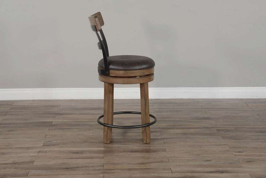 Sunny Designs - Doe Valley -  Swivel Barstool with Cushion (Set of 2) - 1624BU-B24 veiw 2