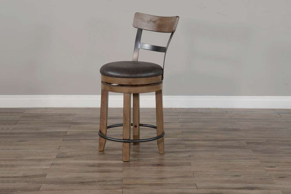 Sunny Designs - Doe Valley -  Swivel Barstool with Cushion (Set of 2) - 1624BU-B24 veiw 3