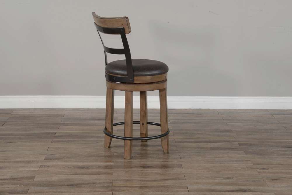 Sunny Designs - Doe Valley -  Swivel Barstool with Cushion (Set of 2) - 1624BU-B24 veiw 4
