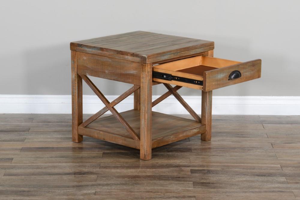 Sunny Designs - Durango End Table in Light Brown - 3131WB-E_CLOSEOUT veiw 6