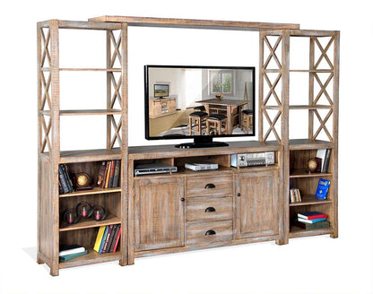 Sunny Designs -  Durango Entertainment Wall with 66in Console & 2 Piers - 3563WB veiw 1