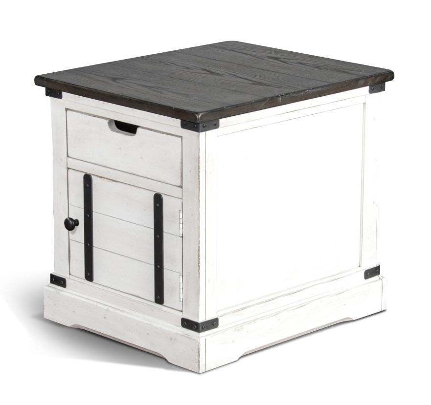 Sunny Designs - End Table in White & Dark Brown - 3270FC2-E veiw 1