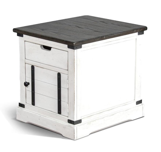 Sunny Designs - End Table in White & Dark Brown - 3270FC2-E veiw 1
