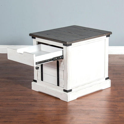 Sunny Designs - End Table in White & Dark Brown - 3270FC2-E veiw 2