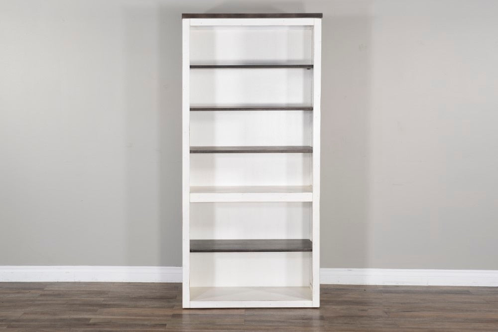 Sunny Designs - European Cottage Bookcase - Dark brown and White - 2822EC-BO veiw 3