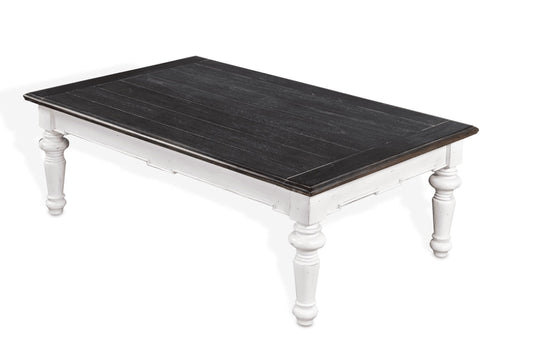 Sunny Designs - European Cottage Coffee Table in White & Dark Brown - 3273EC-C veiw 1