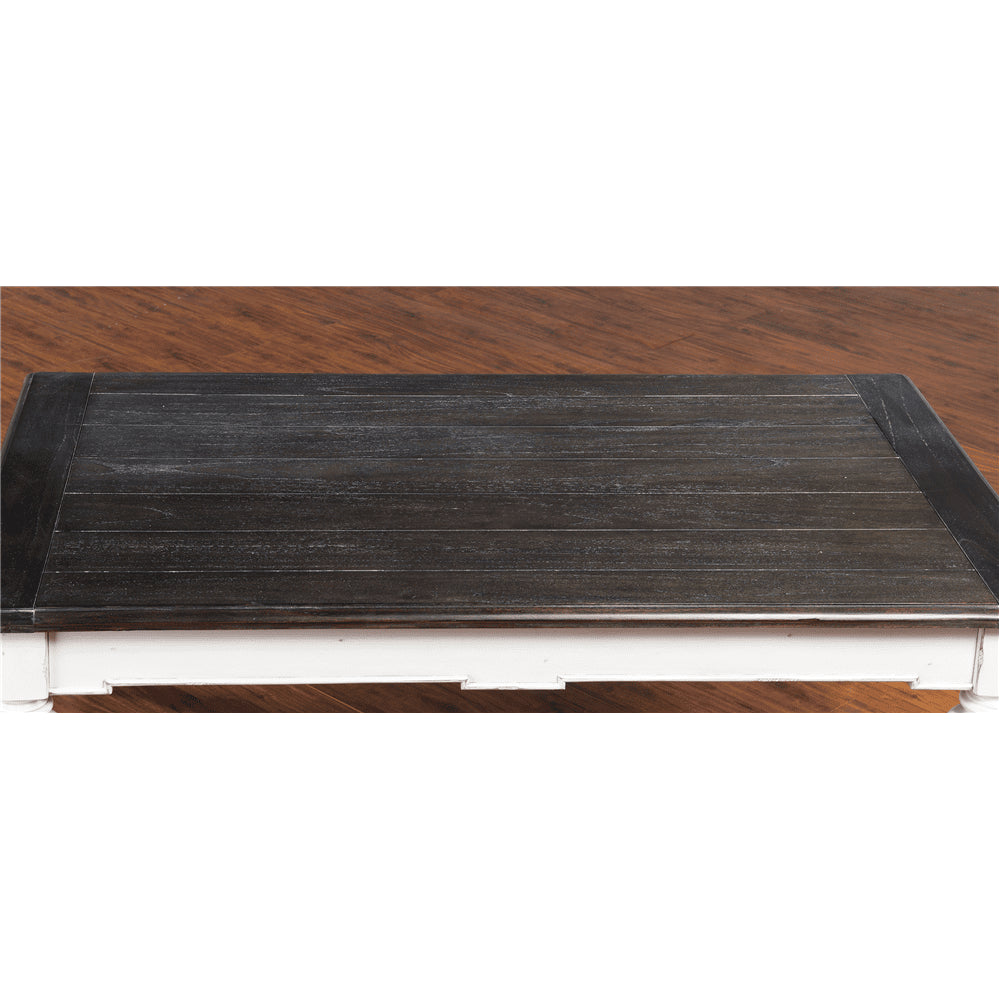 Sunny Designs - European Cottage Coffee Table in White & Dark Brown - 3273EC-C veiw 3