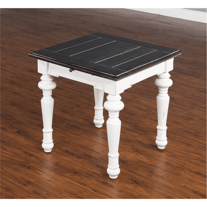 Sunny Designs - European Cottage End Table in White & Dark Brown - 3273EC-E veiw 2
